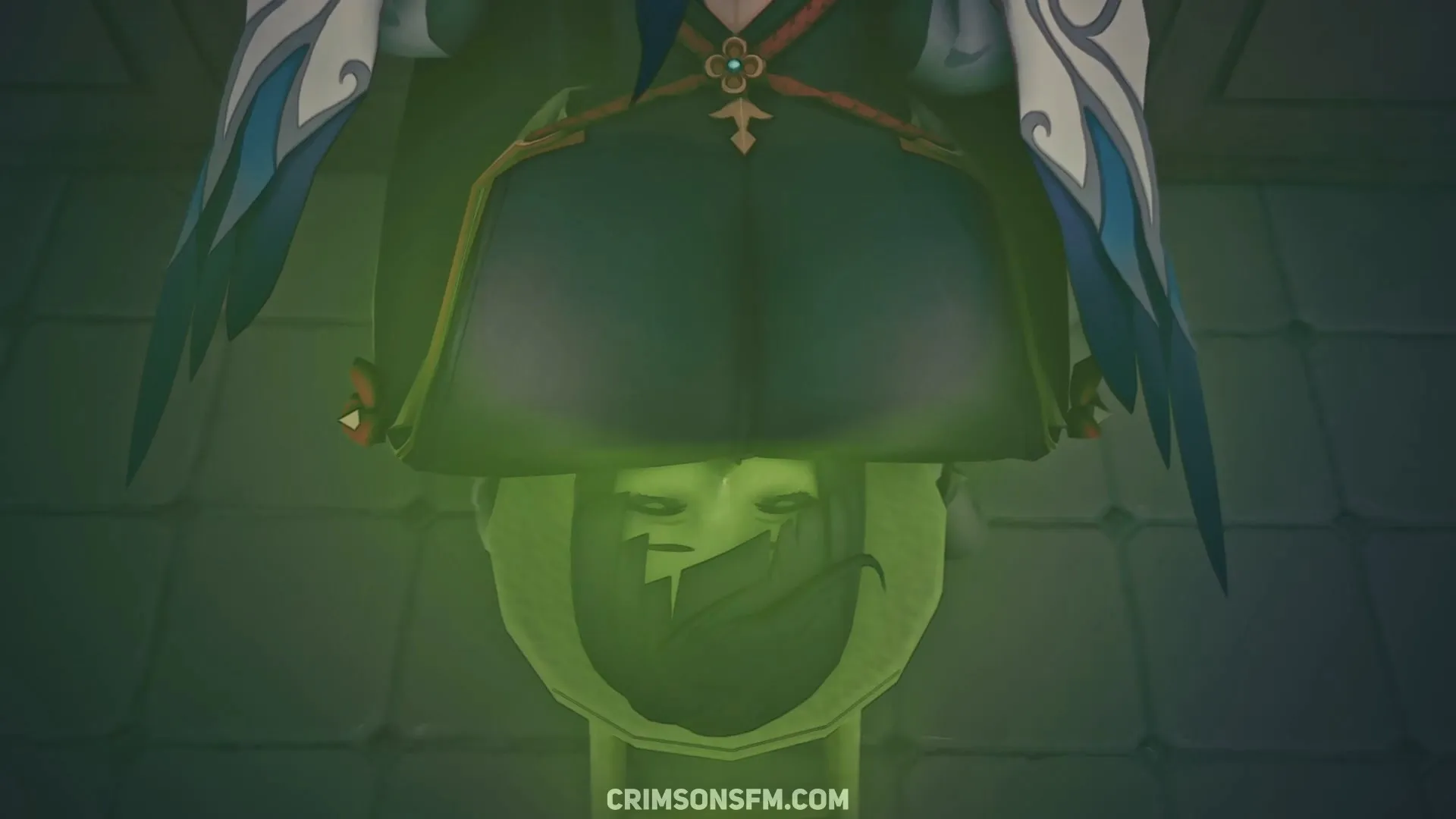 Shenhe farts on Yelan with gas cloud – Gas fetish SFM preview 3