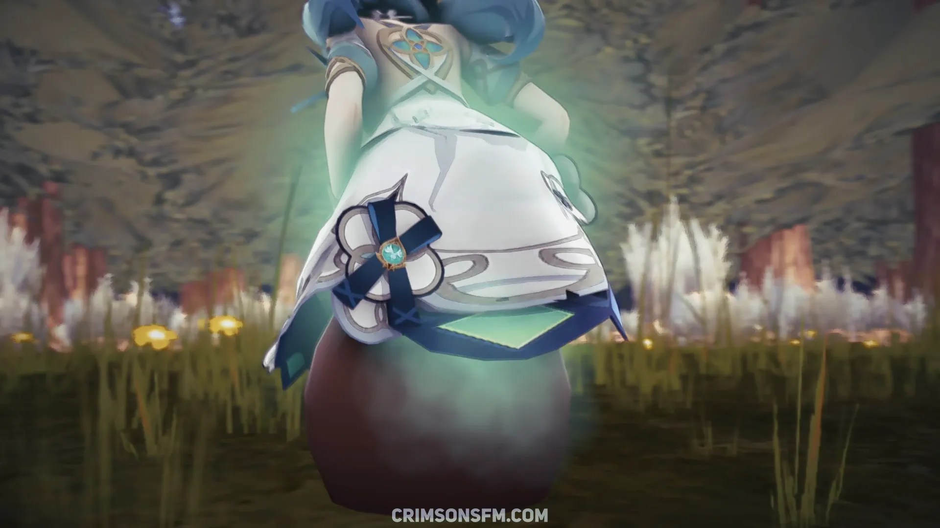 Faruzan farts in a Forest with gas cloud — Gas fetish SFM preview 3