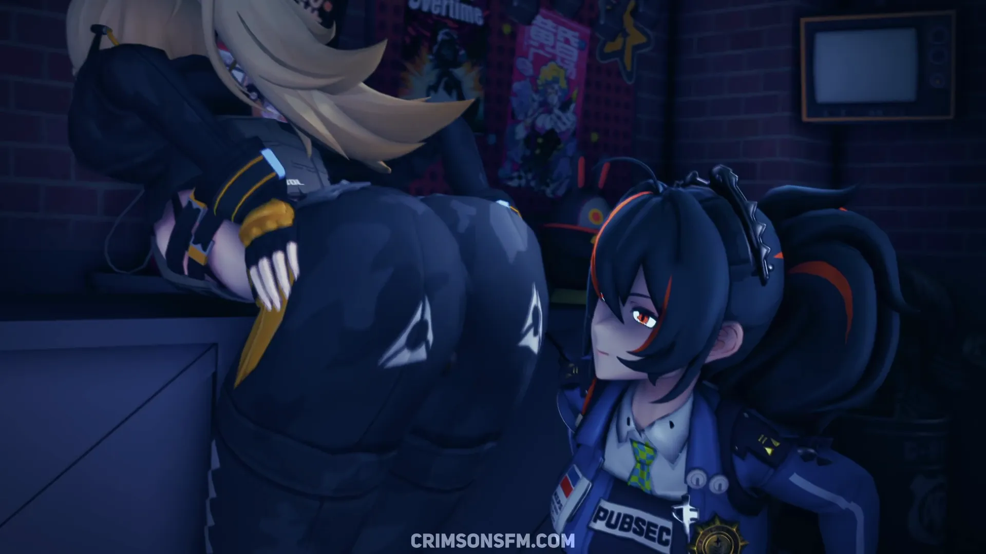 Zhu Yuan and Trigger fart on each other – pooping scene with scat alternative – fetish SFM preview 3