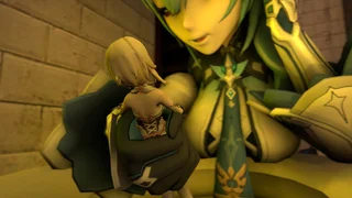 Eula and Rosaria defecate on Lumine