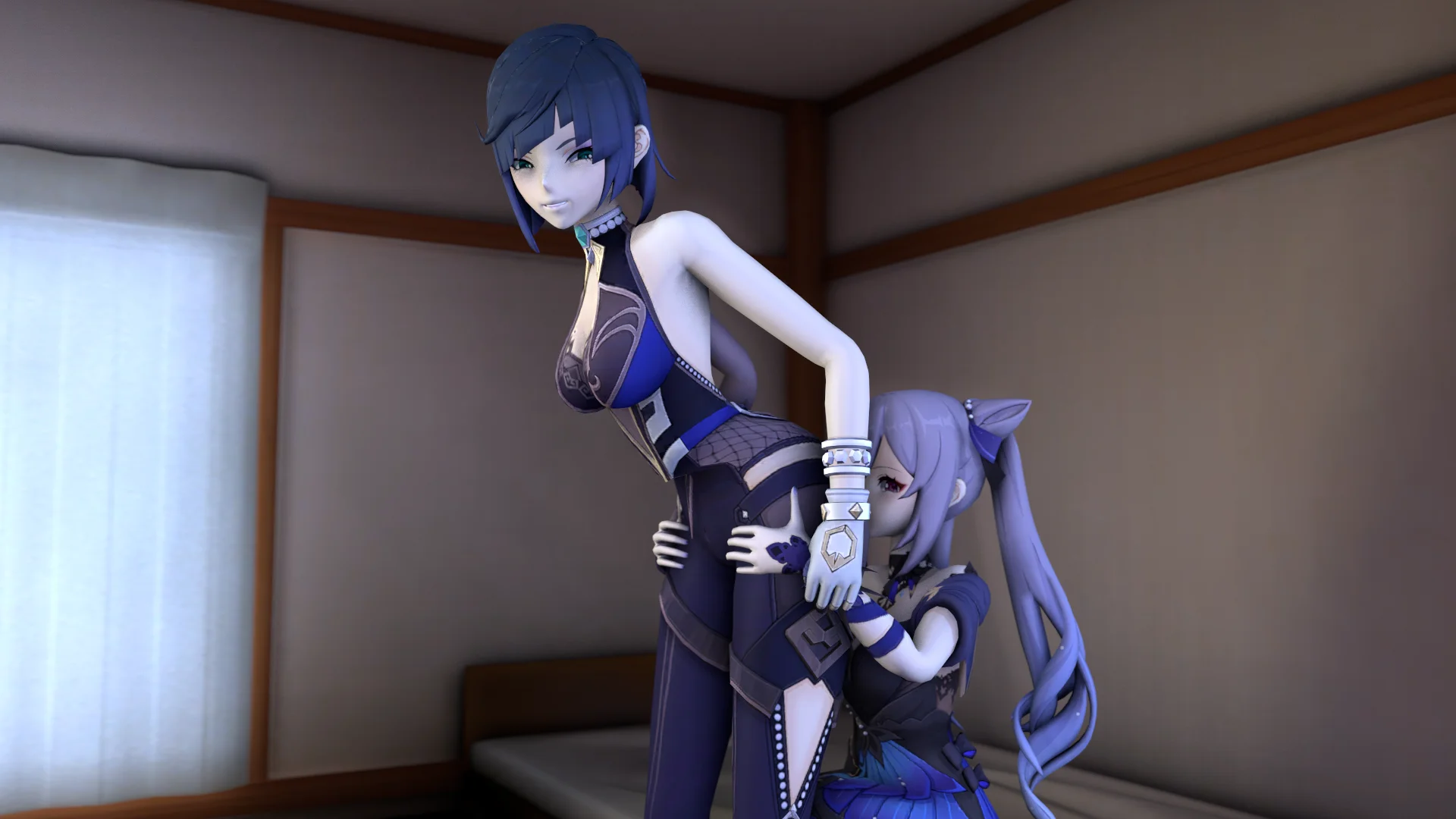 Yelan farts on Keqing
