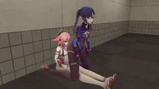 Mona farts on Yae Miko